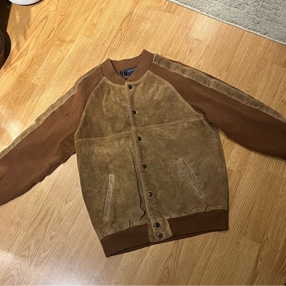 vintage brown suede varisty style jacket